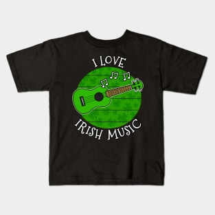 St Patrick's Day Ukulele, I Love Irish Music Kids T-Shirt